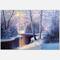 Designart - Christmas Forest With River and Trees I - Traditional Canvas Wall Art Print